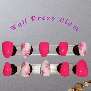 24-pc Vibrant Flower Art Mix Press-on Nail Set (Made to Order)